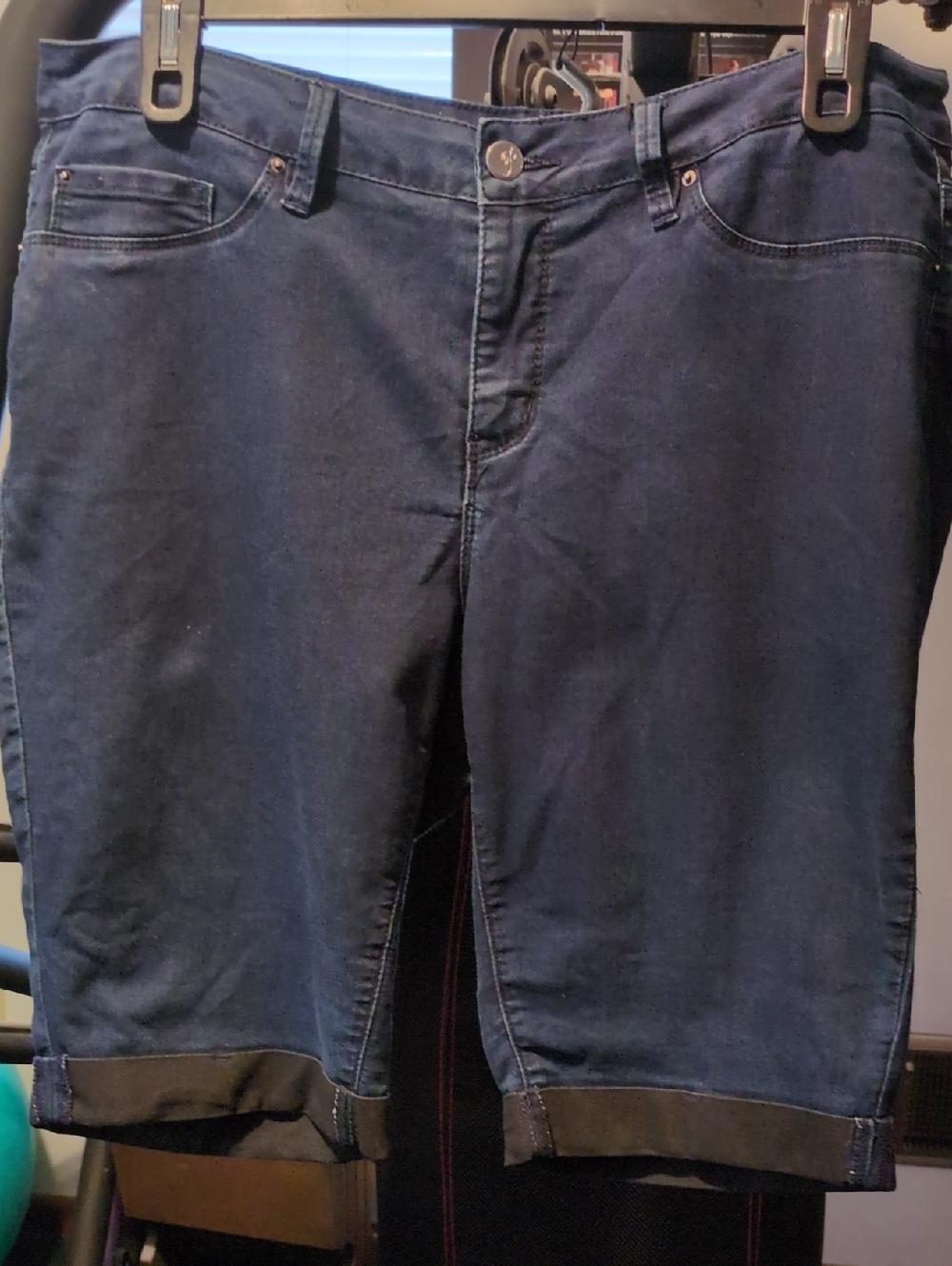 Royalty For Me navy label denim shorts